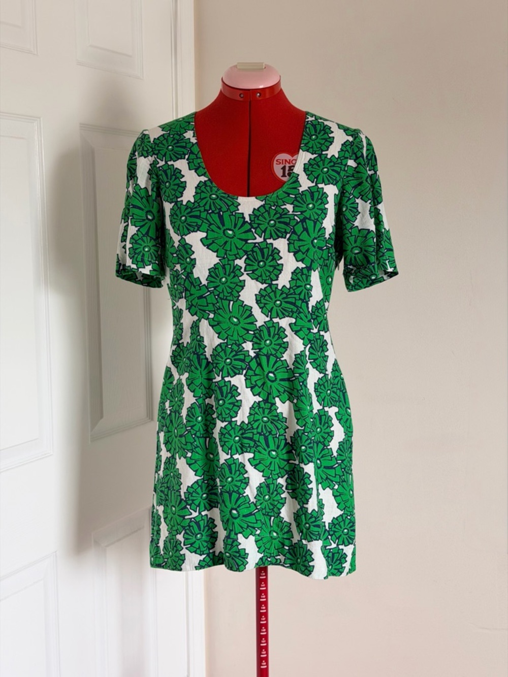 Anthropologie Porridge Linen Blend Printed Mini Dress Crewneck Short Sleeve S - Picture 5 of 12